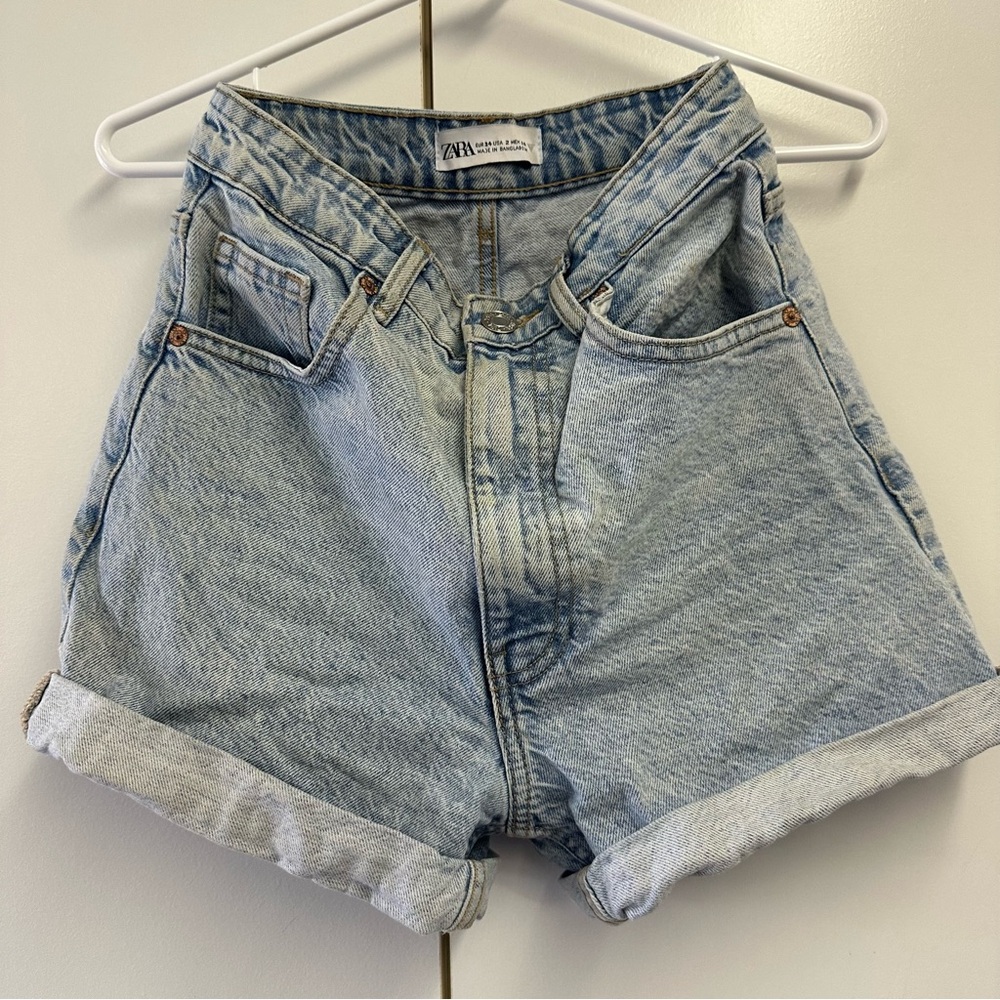 Zara Light Blue Jean Shorts